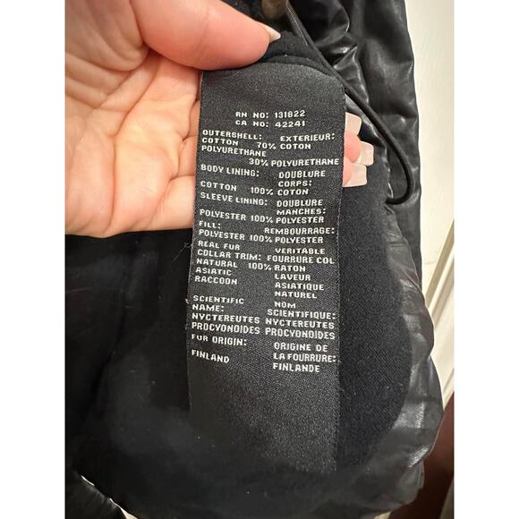 SAM Hudson black natural parka‎ black jacket size Small - Picture 5 of 6